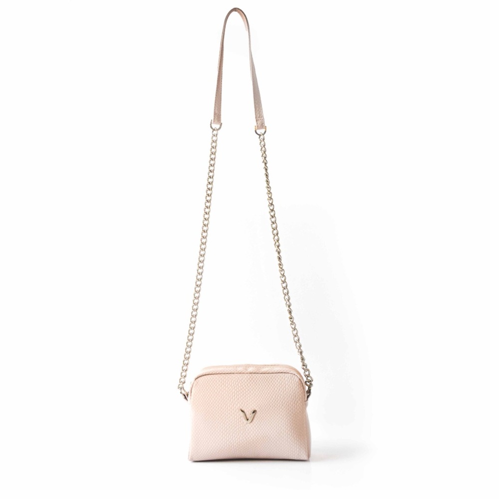 Pink Rose Blush Crossbody Bag with Chain Strap